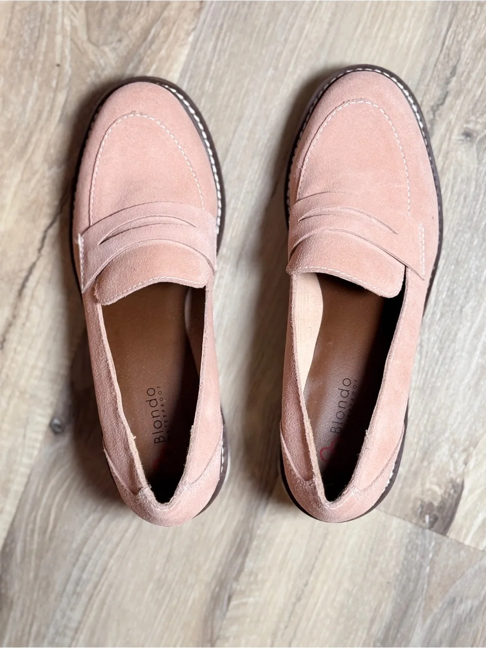 Blondo Dusty Pink Suede Platform Penny Loafers
